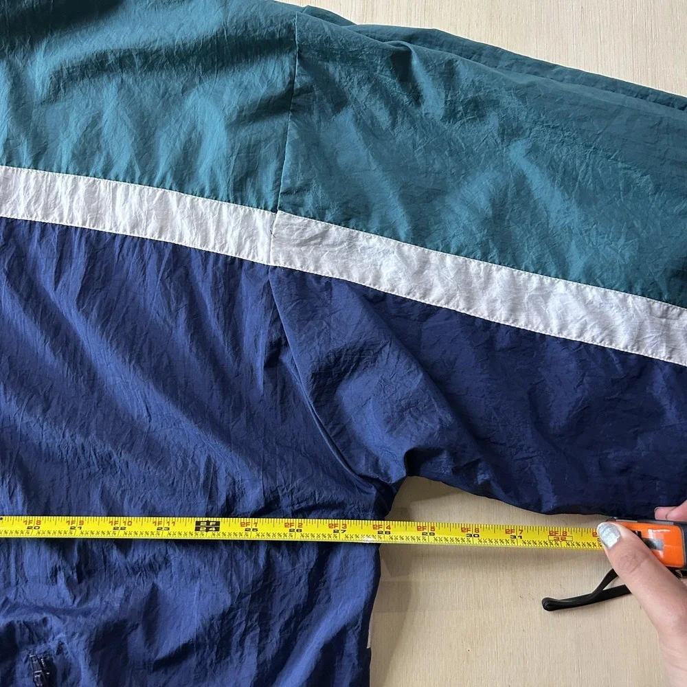 Vintage Windbreaker Jacket Colorblock Lightweight Nucleus Mens XL Blue Zip